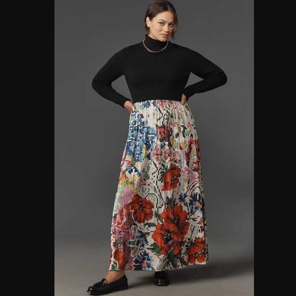 New L By Anthropologie The Thea twofer sweater dress Kristen Lamb edition Maxi New L By Anthropologie The Thea twofer sweater dress Kristen Lamb edition Maxi